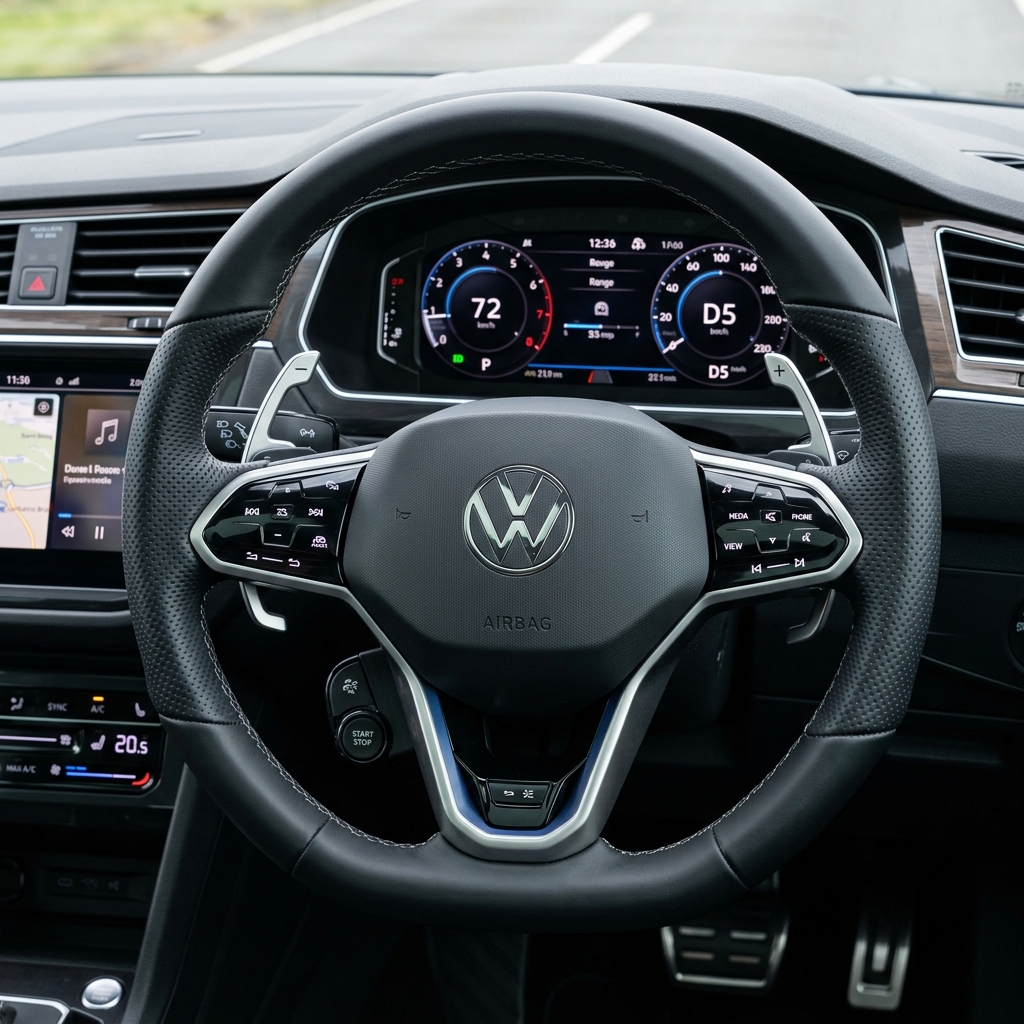 Vô lăng thể thao phím cảm ứng và điều hòa cảm ứng Volkswagen Tiguan